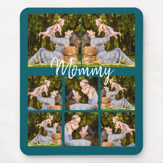 Gepersonaliseerde Fotocollage Mousepad – Custom Gi Muismat (Voorkant)