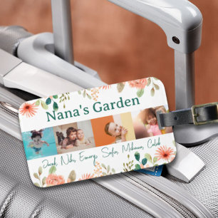 Gepersonaliseerde fotocollage Nana oma's tuin Bagagelabel
