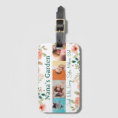 Gepersonaliseerde fotocollage Nana oma's tuin Bagagelabel (Voorkant (verticaal))