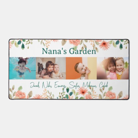 Gepersonaliseerde fotocollage Nana oma's tuin Bureaumat (Voorkant)