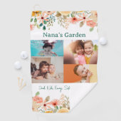 Gepersonaliseerde fotocollage Nana oma's tuin Golfhanddoek (Insitu)