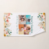 Gepersonaliseerde fotocollage Nana oma's tuin Handdoek (Handdoek)