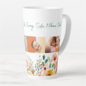 Gepersonaliseerde fotocollage Nana oma's tuin Latte Mok (Rechterhoek)