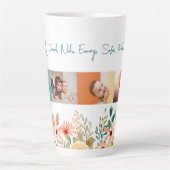 Gepersonaliseerde fotocollage Nana oma's tuin Latte Mok (Voorkant)