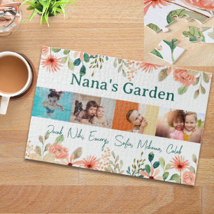 Gepersonaliseerde fotocollage Nana oma's tuin Legpuzzel