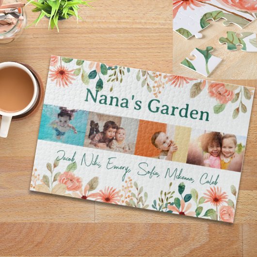 Gepersonaliseerde fotocollage Nana oma's tuin Legpuzzel