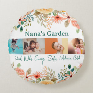 Gepersonaliseerde fotocollage Nana oma's tuin Rond Kussen