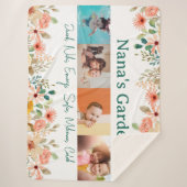 Gepersonaliseerde fotocollage Nana oma's tuin Sherpa Deken (Voorkant)