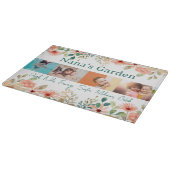 Gepersonaliseerde fotocollage Nana oma's tuin Snijplank (Hoek)