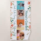 Gepersonaliseerde fotocollage Nana oma's tuin Strandlaken (Voorkant)