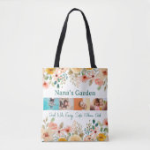 Gepersonaliseerde fotocollage Nana oma's tuin Tote Bag (Voorkant)