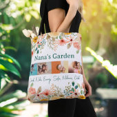 Gepersonaliseerde fotocollage Nana oma's tuin Tote Bag
