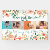 Gepersonaliseerde fotocollage Nana oma's verjaarda Spandoek (Horizontaal)