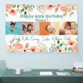 Gepersonaliseerde fotocollage Nana oma's verjaarda Spandoek (Beurs)