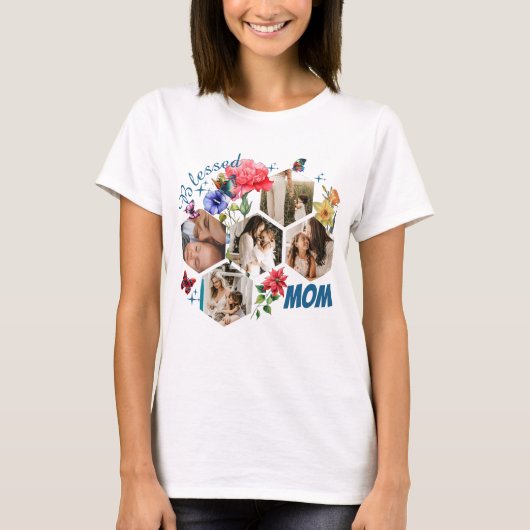 Gepersonaliseerde fotocollage, oma tuin t-shirt (Voorkant)