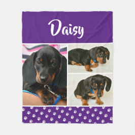 Gepersonaliseerde Fotocollage Pet Hondennaam Fleece Deken