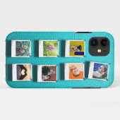 Gepersonaliseerde Fotocollage Turquoise Girly Tren Case-Mate iPhone Case (Achterkant (horizontaal))