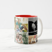 Gepersonaliseerde fotocollage tweetonig tweekleurige koffiemok (Voorkant rechts)