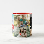 Gepersonaliseerde fotocollage tweetonig tweekleurige koffiemok (Center)