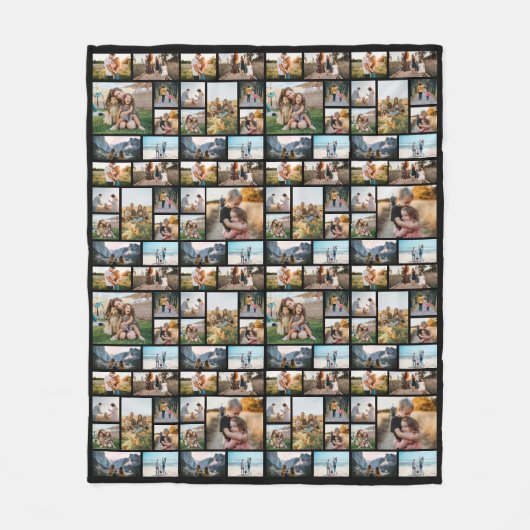 Gepersonaliseerde fotocollage van 128 fleece deken (Voorkant)
