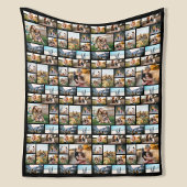 Gepersonaliseerde fotocollage van 128 fleece deken