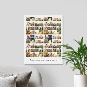 Gepersonaliseerde fotocollage van 72 canvas afdruk