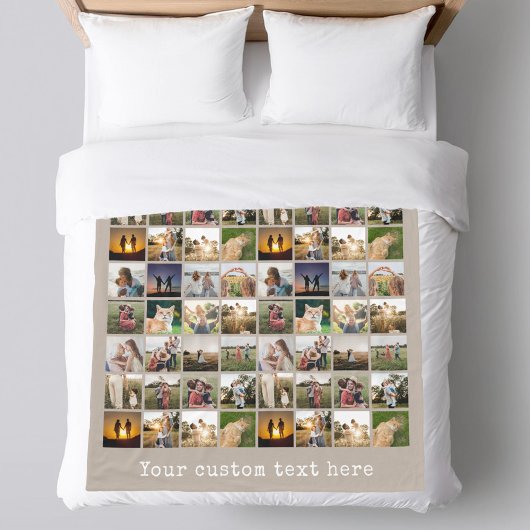 Gepersonaliseerde fotocollage van 72 fleece deken