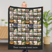 Gepersonaliseerde fotocollage van 72 fleece deken