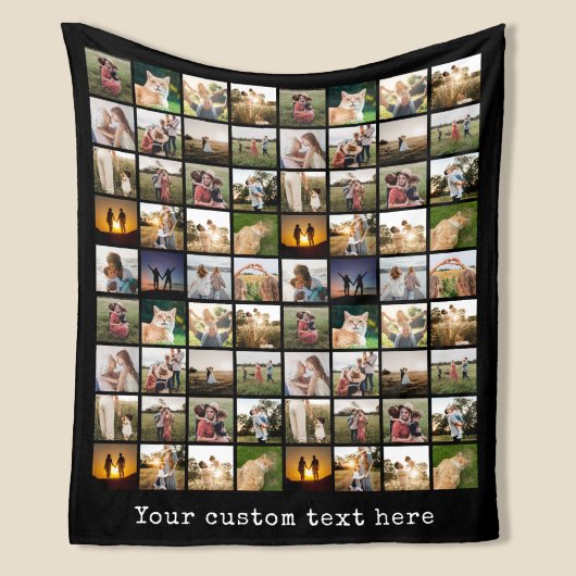 Gepersonaliseerde fotocollage van 72 fleece deken