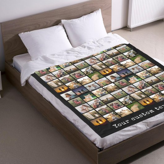 Gepersonaliseerde fotocollage van 72 fleece deken