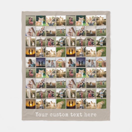 Gepersonaliseerde fotocollage van 72 fleece deken (Voorkant)