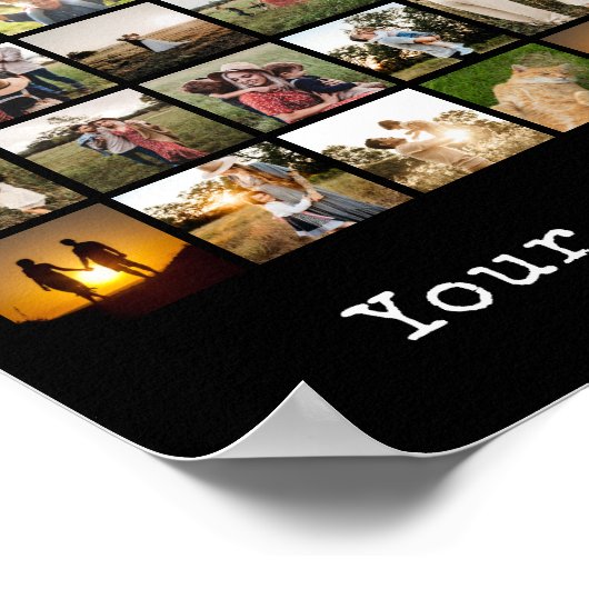 Gepersonaliseerde fotocollage van 72 poster (Hoek)