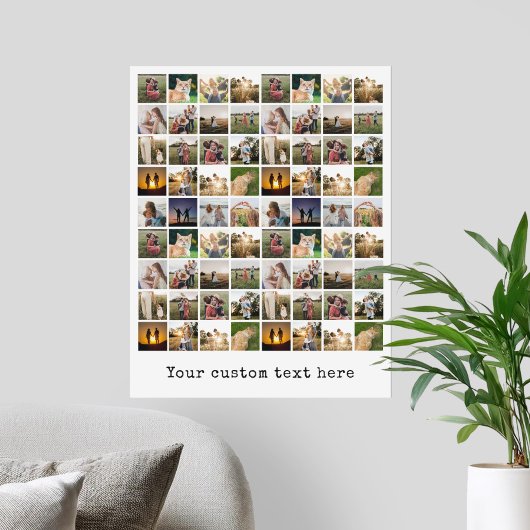 Gepersonaliseerde fotocollage van 72 poster