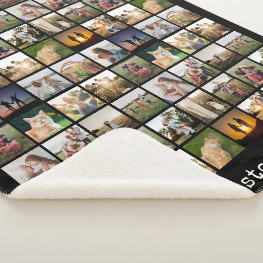 Gepersonaliseerde fotocollage van 72 sherpa deken (3/4)