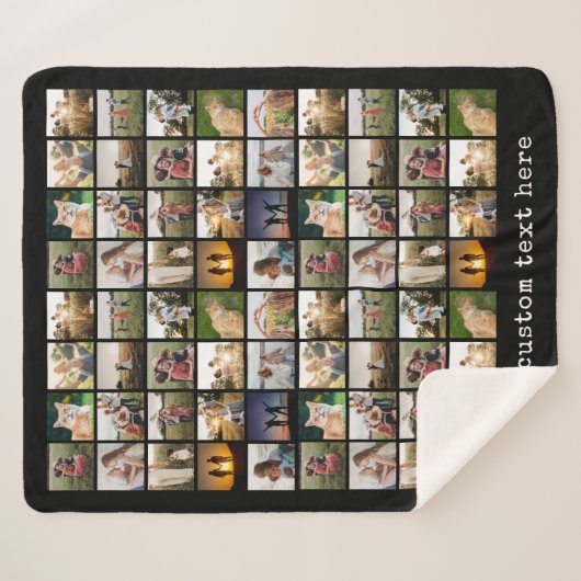 Gepersonaliseerde fotocollage van 72 sherpa deken (Voorkant (horizontaal))