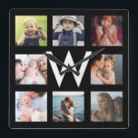 Gepersonaliseerde fotocollage vierkante klok<br><div class="desc">Gepersonaliseerde fotocollage</div>