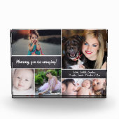 Gepersonaliseerde Fotocollage voor mama, krijtbord Fotoblokken (Voorkant)