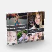 Gepersonaliseerde Fotocollage voor mama, krijtbord Fotoblokken (Links)