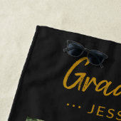 Gepersonaliseerde Fotocollage Zwart Goud Afstudere Strandlaken (In situ)