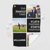 Gepersonaliseerde Fotocollage Zwart-wit Golfhanddoek (Insitu)