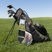 Gepersonaliseerde Fotocollage Zwart-wit Golfhanddoek (Groen)