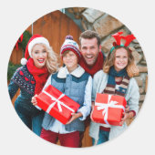 Gepersonaliseerde fotofamilie Aangepaste foto Stic Ronde Sticker (Voorkant)