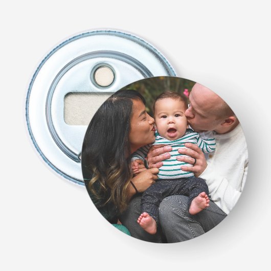 Gepersonaliseerde fotofamilie button flesopener (Voorkant)