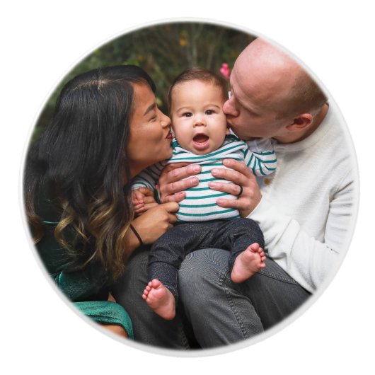 Gepersonaliseerde fotofamilie keramische knop (Voorkant)