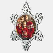 Gepersonaliseerde fotofamilie tin sneeuwvlok ornament (Rechts)