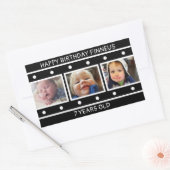 Gepersonaliseerde fotofilmstrip Birthday Rechthoekige Sticker (Envelop)