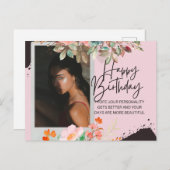 Gepersonaliseerde fotografie Birthday Briefkaart (Voorkant / Achterkant)