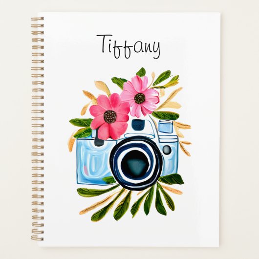 Gepersonaliseerde fotografie  camerabloemen planner (Voorkant)