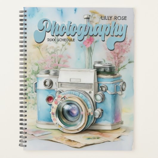 Gepersonaliseerde Fotografie Planner Retro Camera (Voorkant)