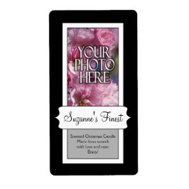 Gepersonaliseerde fotokaars of blikpot label